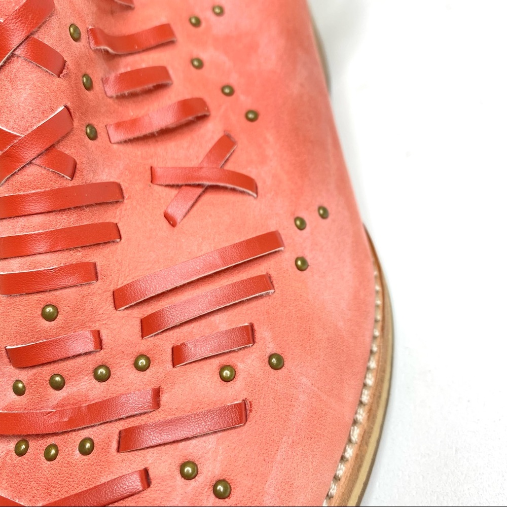 Caterpillar Cheyenne Leather Ankle Strap Western Booties CAT Boots Paprika Red 9 - Picture 4 of 15